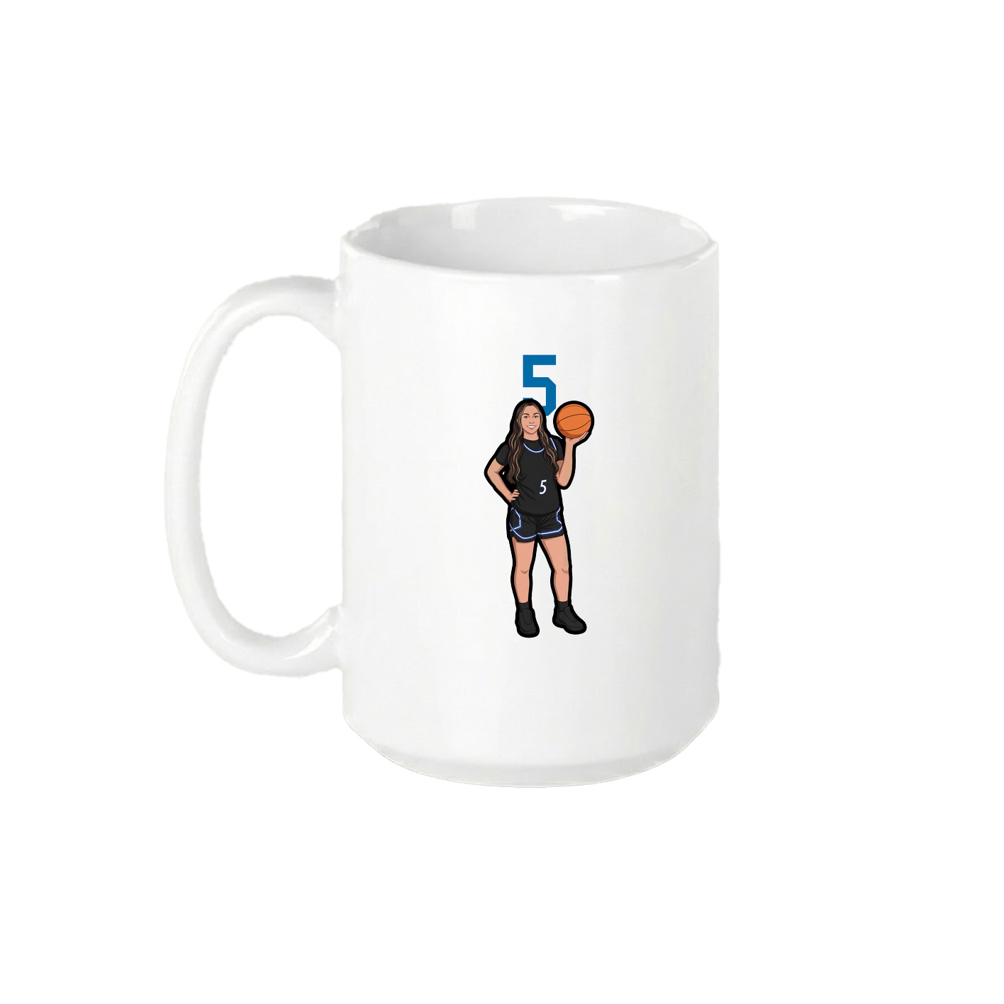 15oz Coffee Mug — Number Top in White