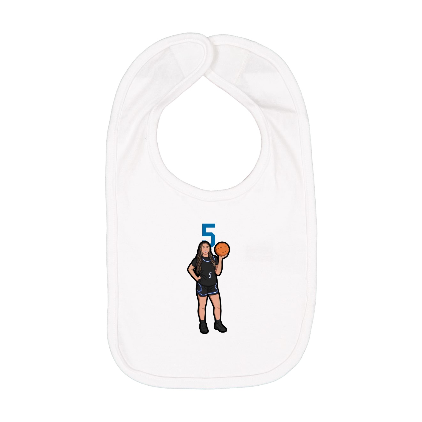 Infant Bib — Number Top in White