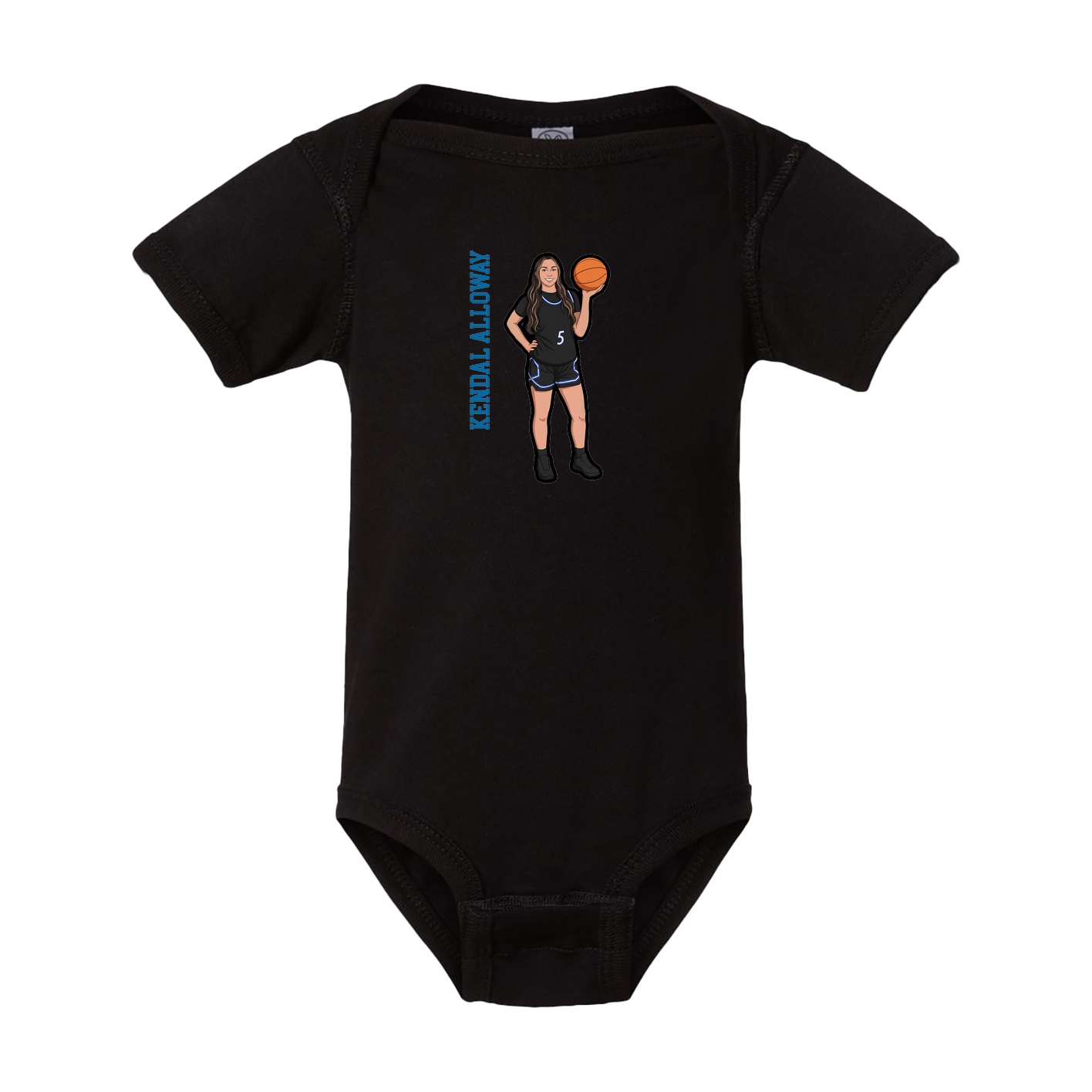 Baby Onesie — Name Vertical in Black