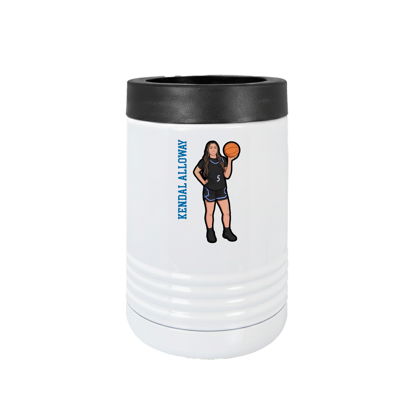 Beverage Holder — Name Vertical in White