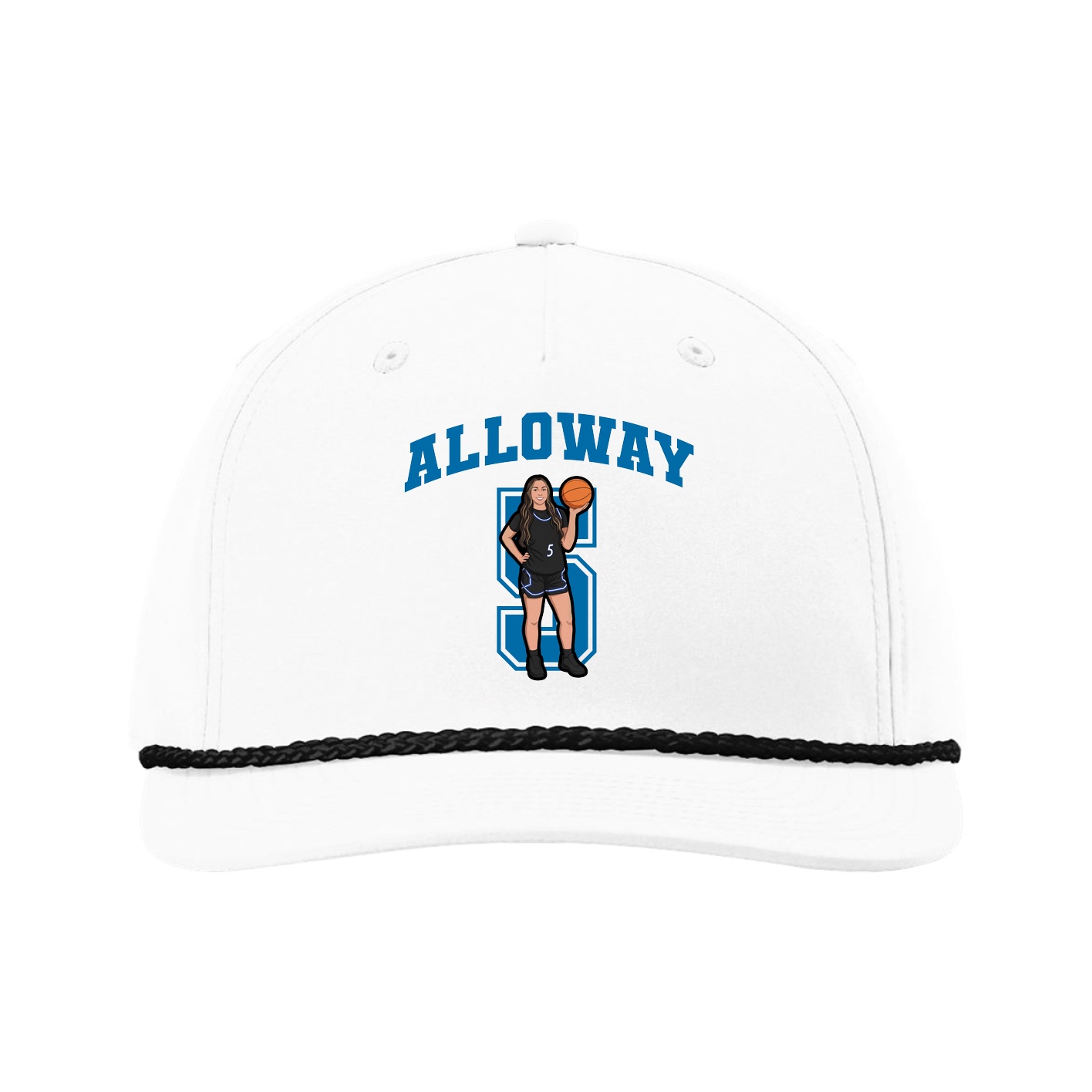 Five-Panel Classic Rope Cap — Number in White