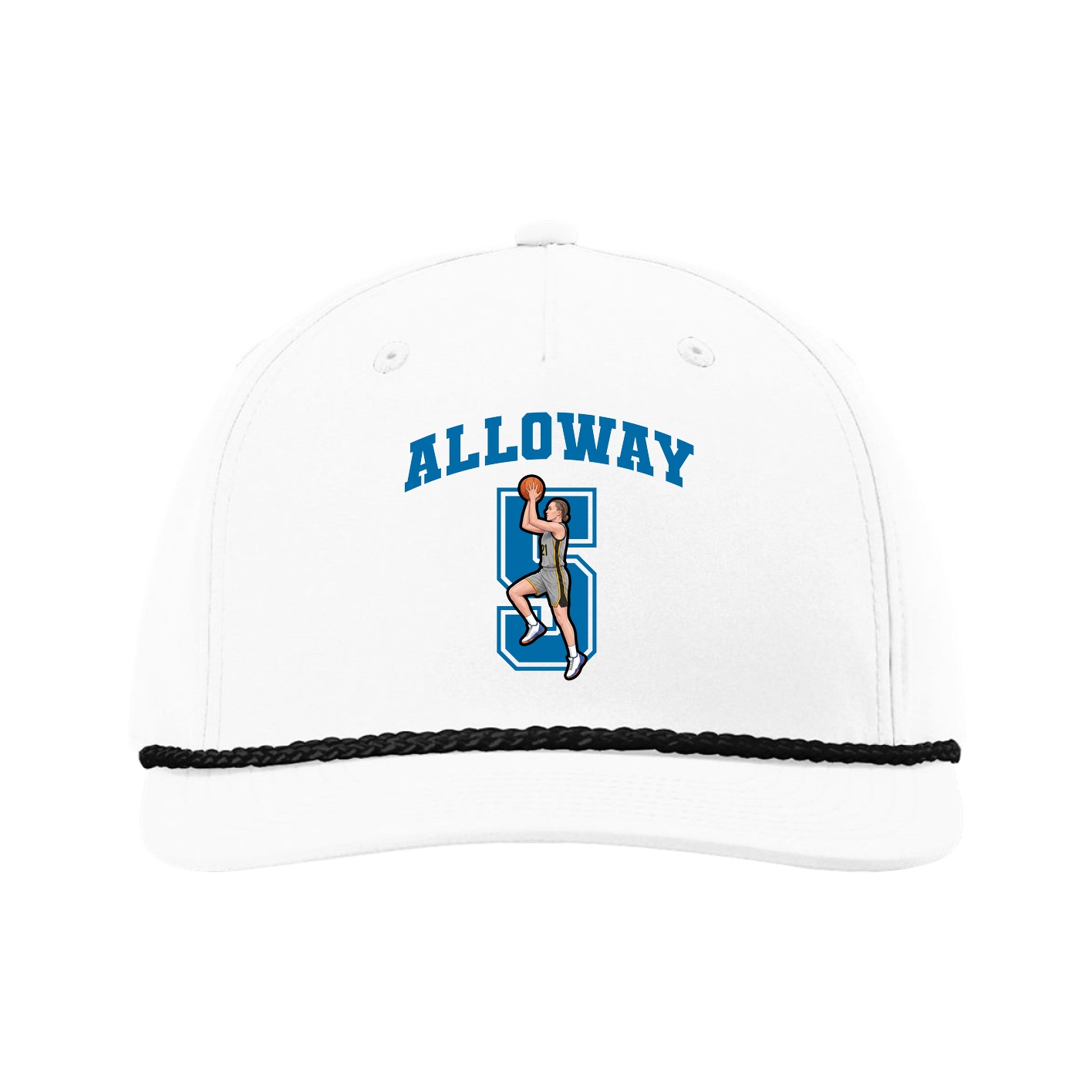 Five-Panel Classic Rope Cap — Number in White