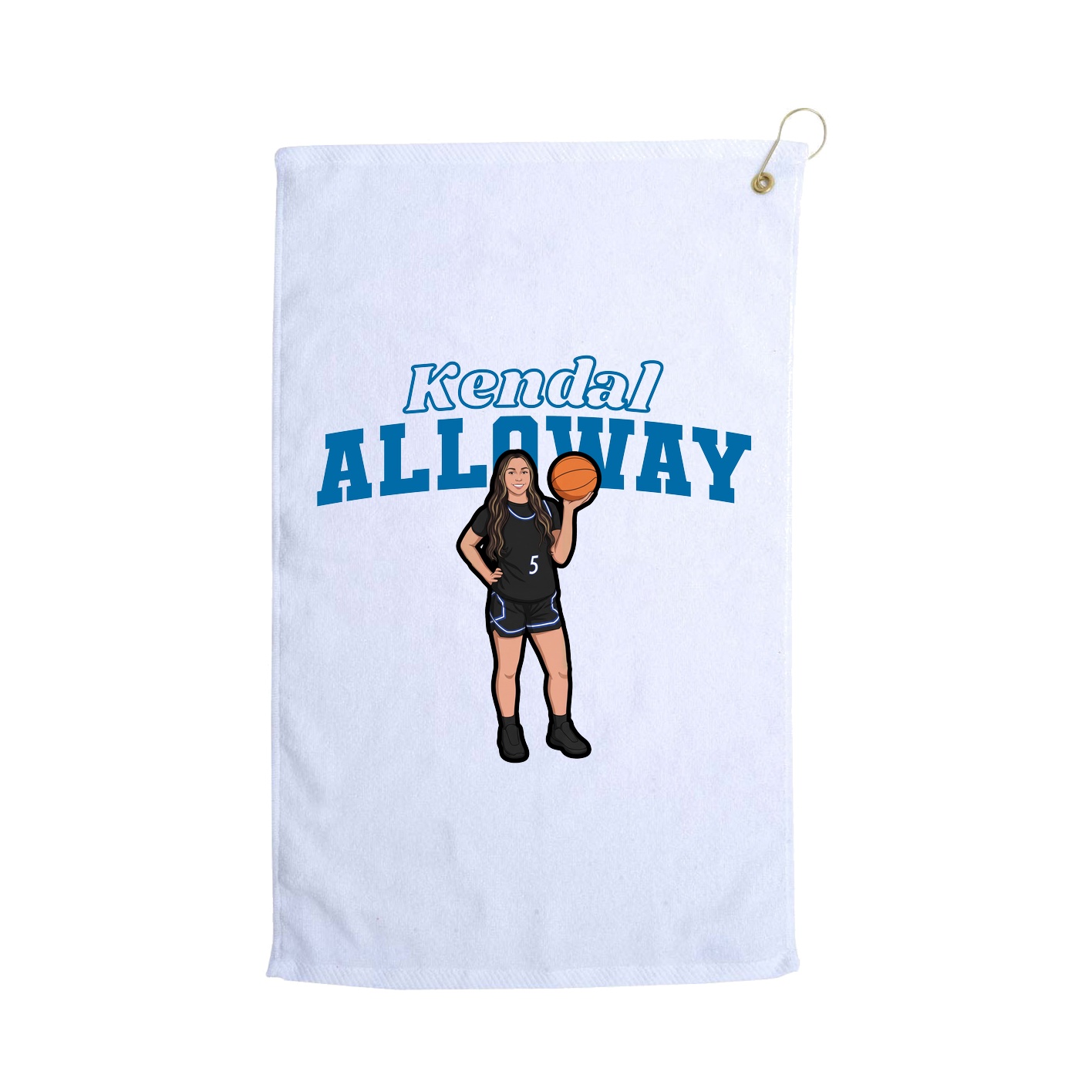 Golf Towel — Name Arch in White