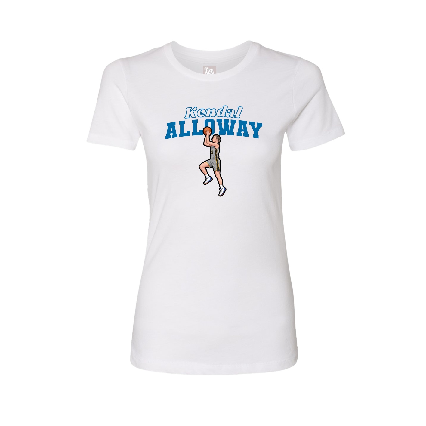 Fitted Women's Tee — Name Arch in White