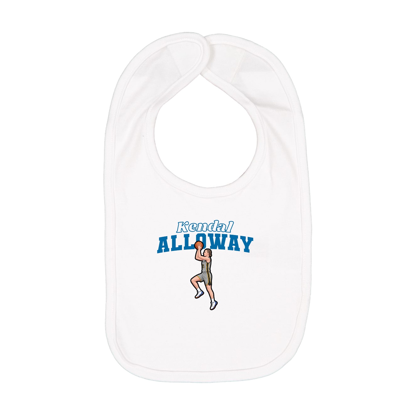 Infant Bib — Name Arch in White