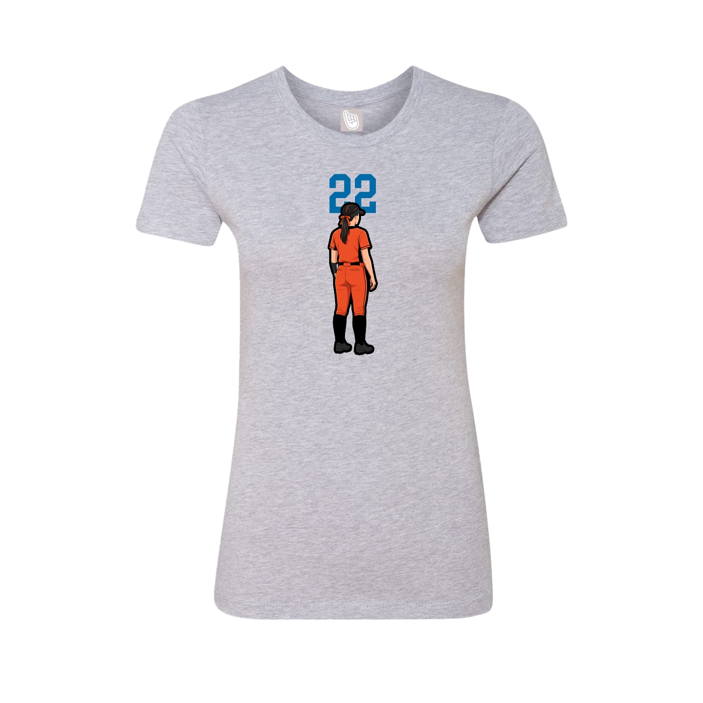 Fitted Women's Tee — Number Top in Grey