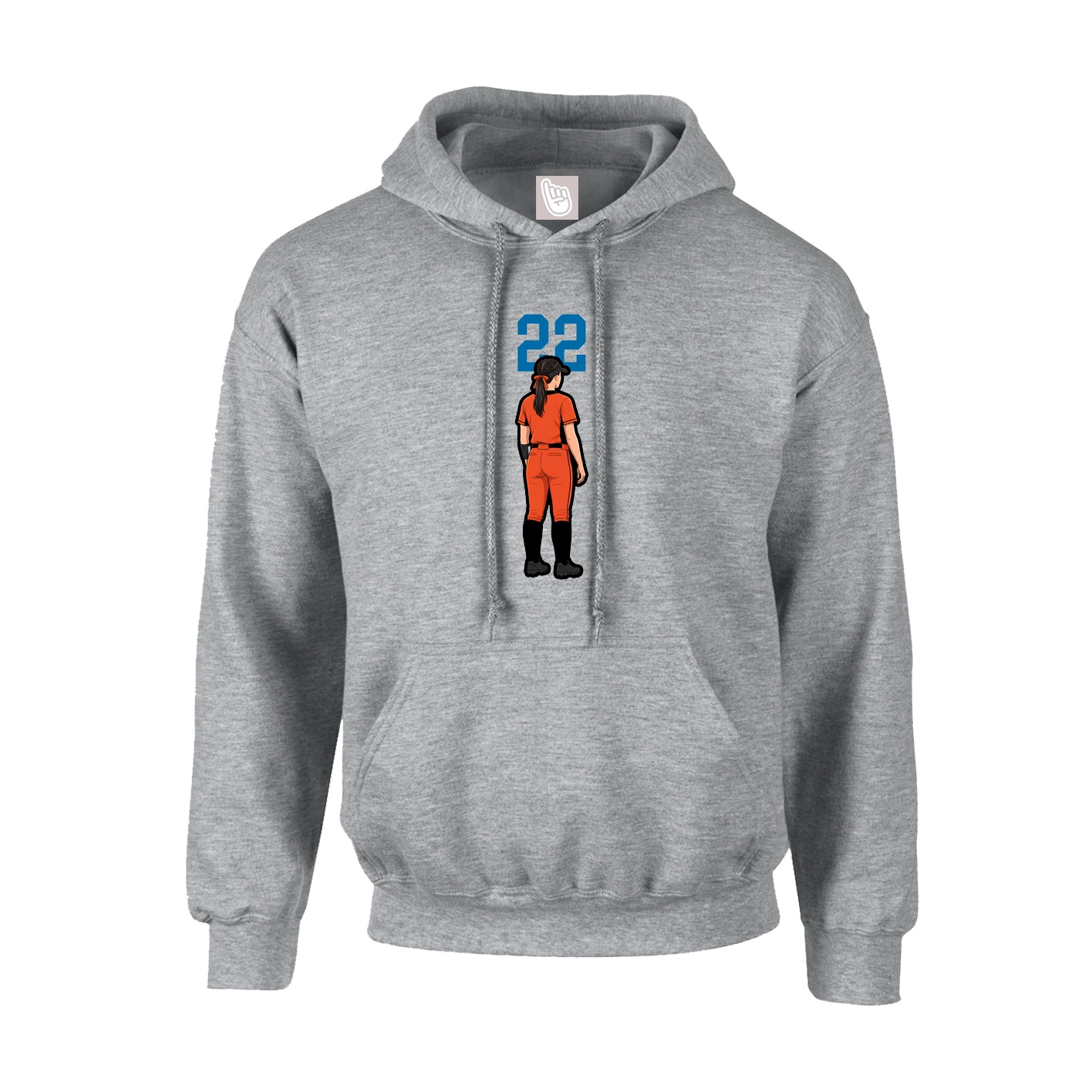 Youth Hoodie — Number Top in Grey