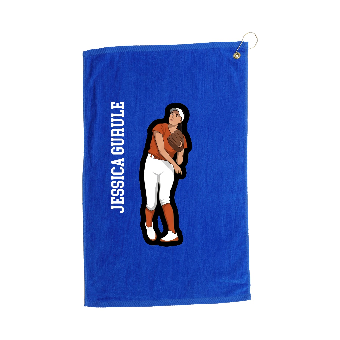 Golf Towel — Name Vertical in Royal