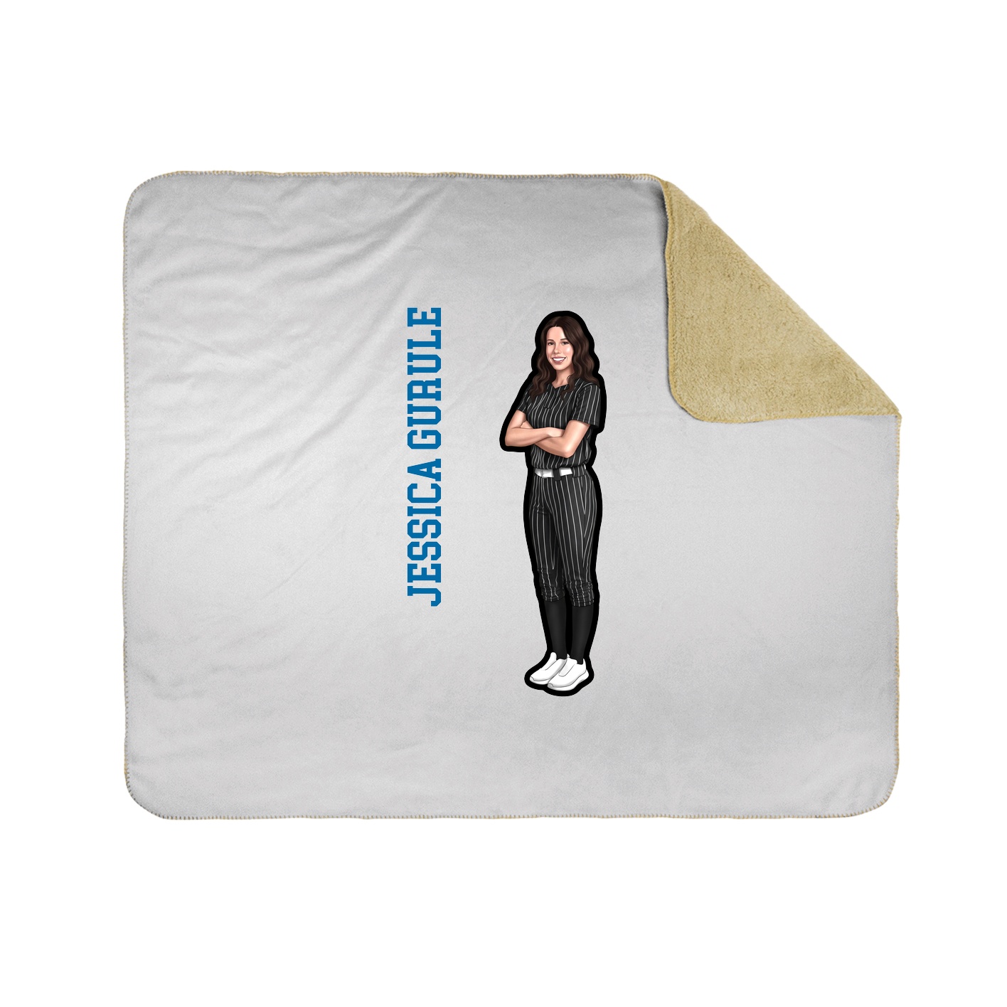 Throw Blanket — Name Vertical in White