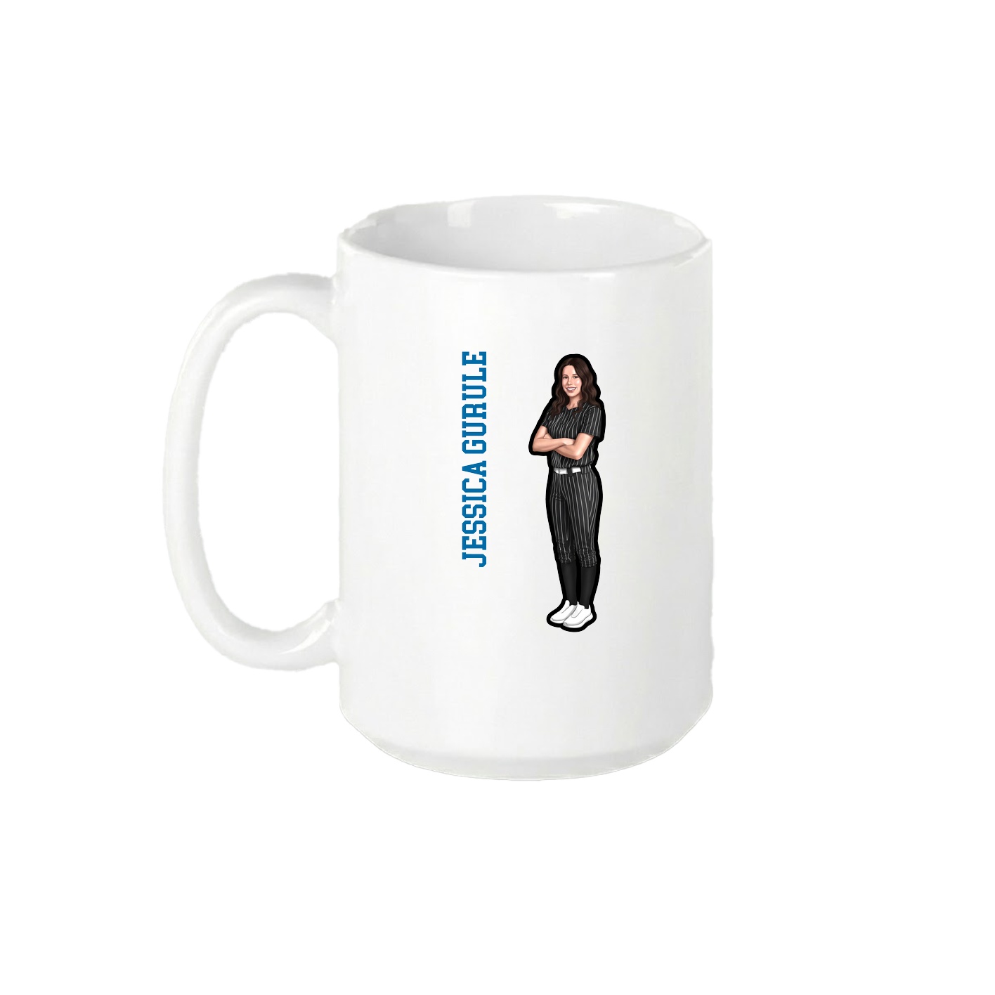 15oz Coffee Mug — Name Vertical in White