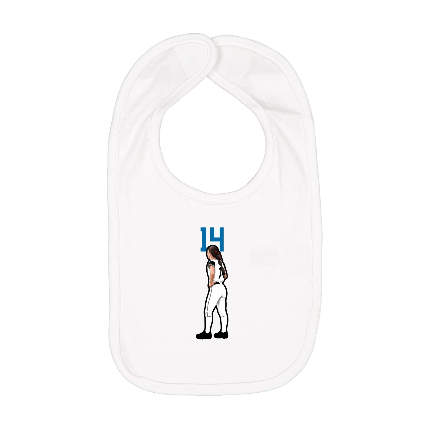 Infant Bib — Number Top in White