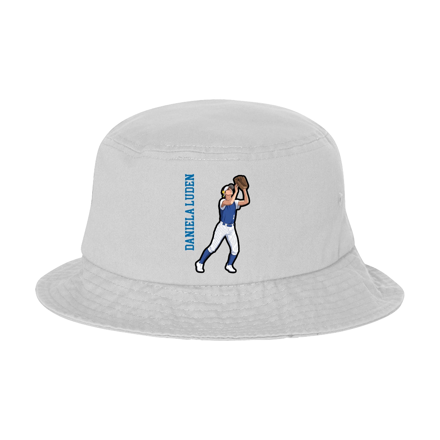 Bucket Cap — Name Vertical in White