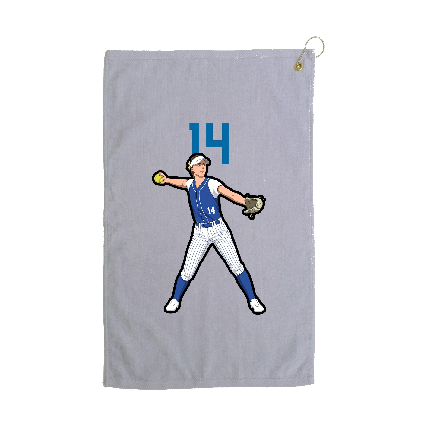 Golf Towel — Number Top in Grey