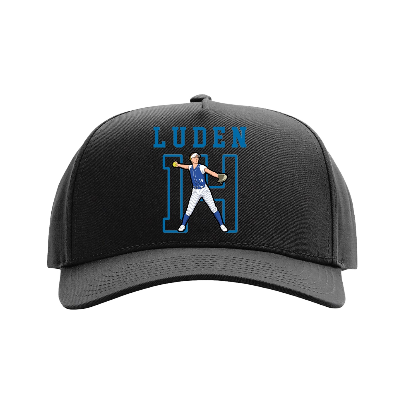 Full Fabric Five-Panel Champ Cap — Shirsey in Black