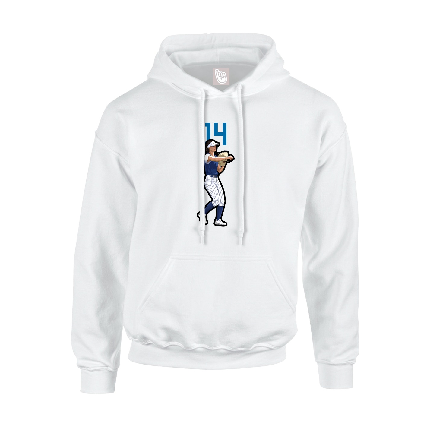 Youth Hoodie — Number Top in White