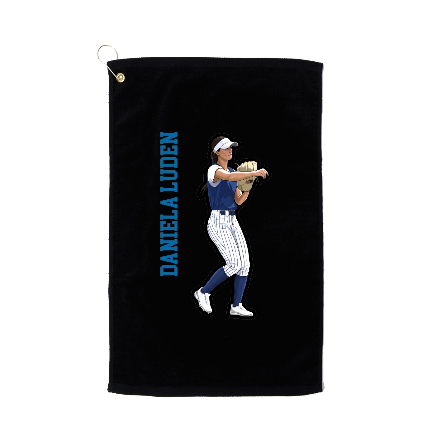Golf Towel — Name Vertical in Black