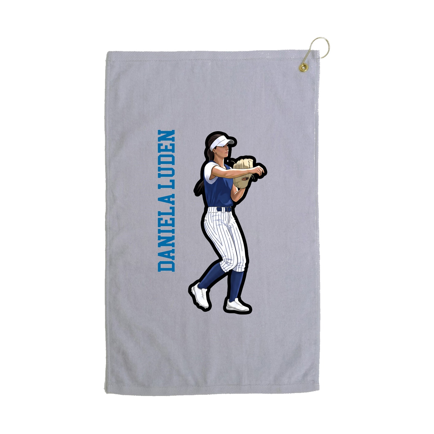 Golf Towel — Name Vertical in Grey