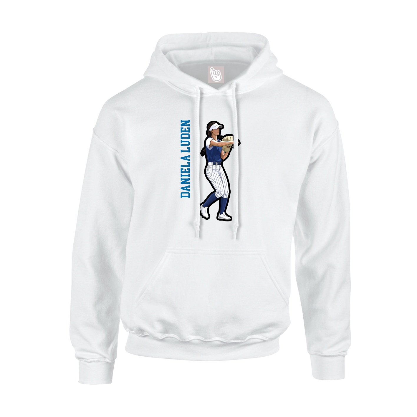 Hoodie — Name Vertical in White