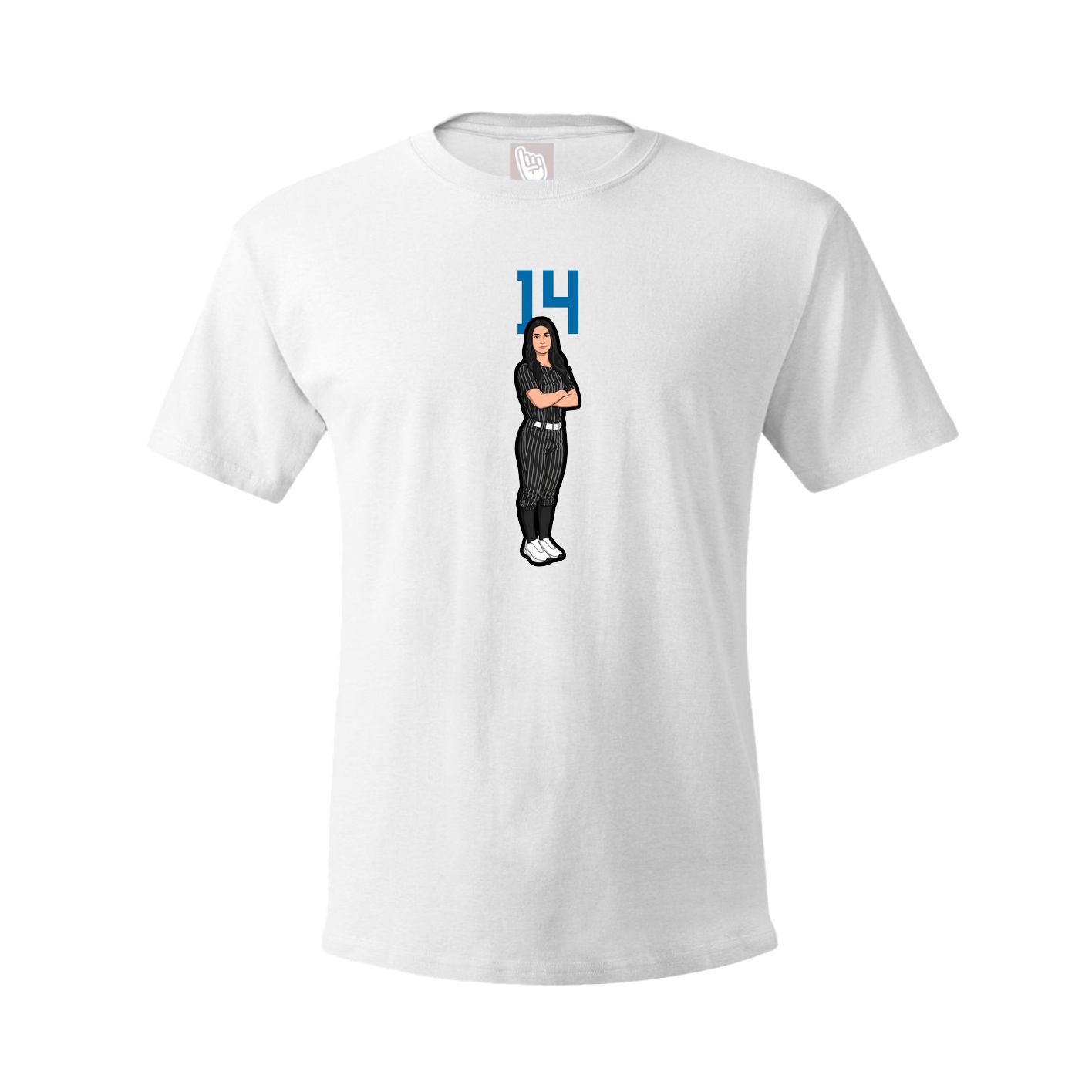 Youth Tee — Number Top in White