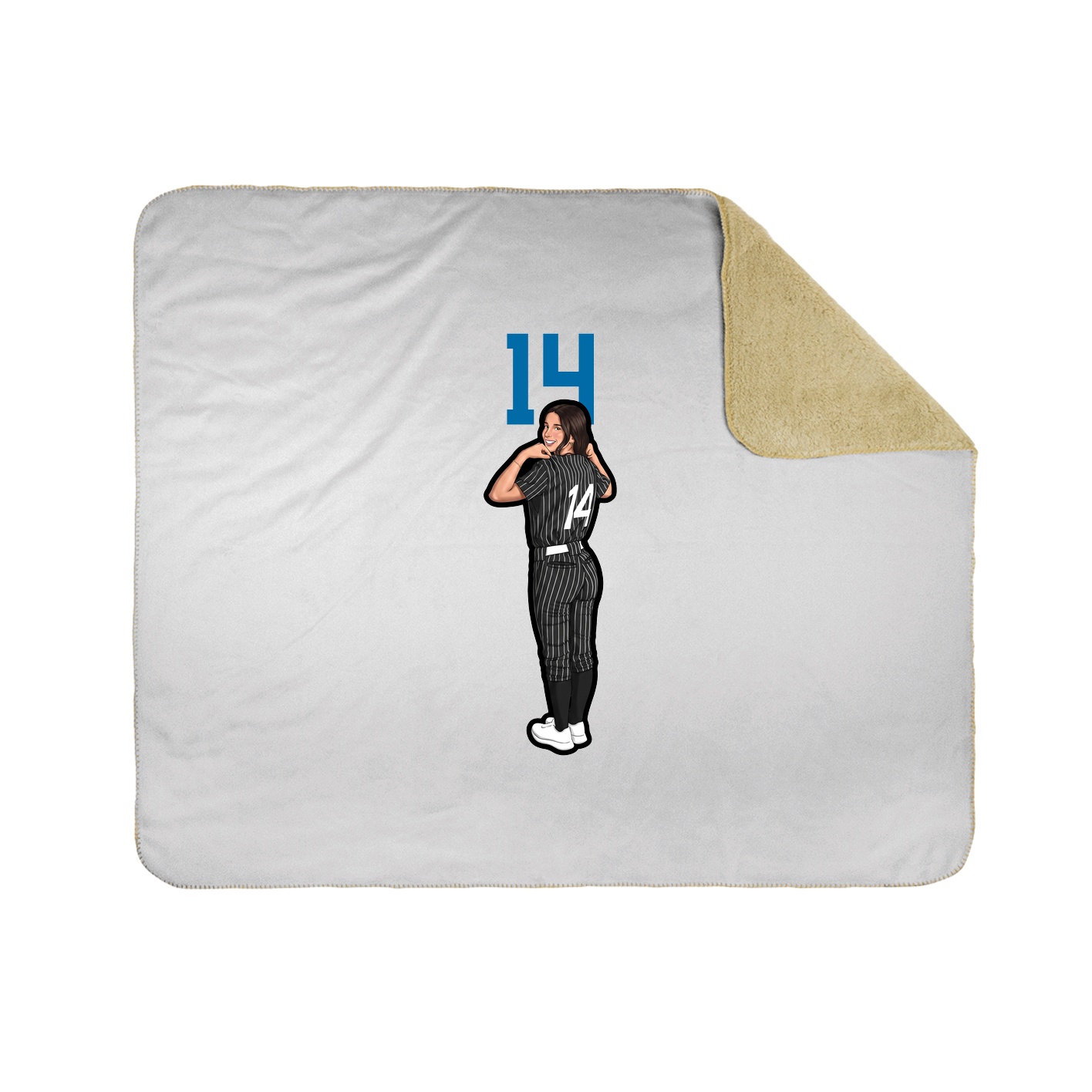 Throw Blanket — Number Top in White
