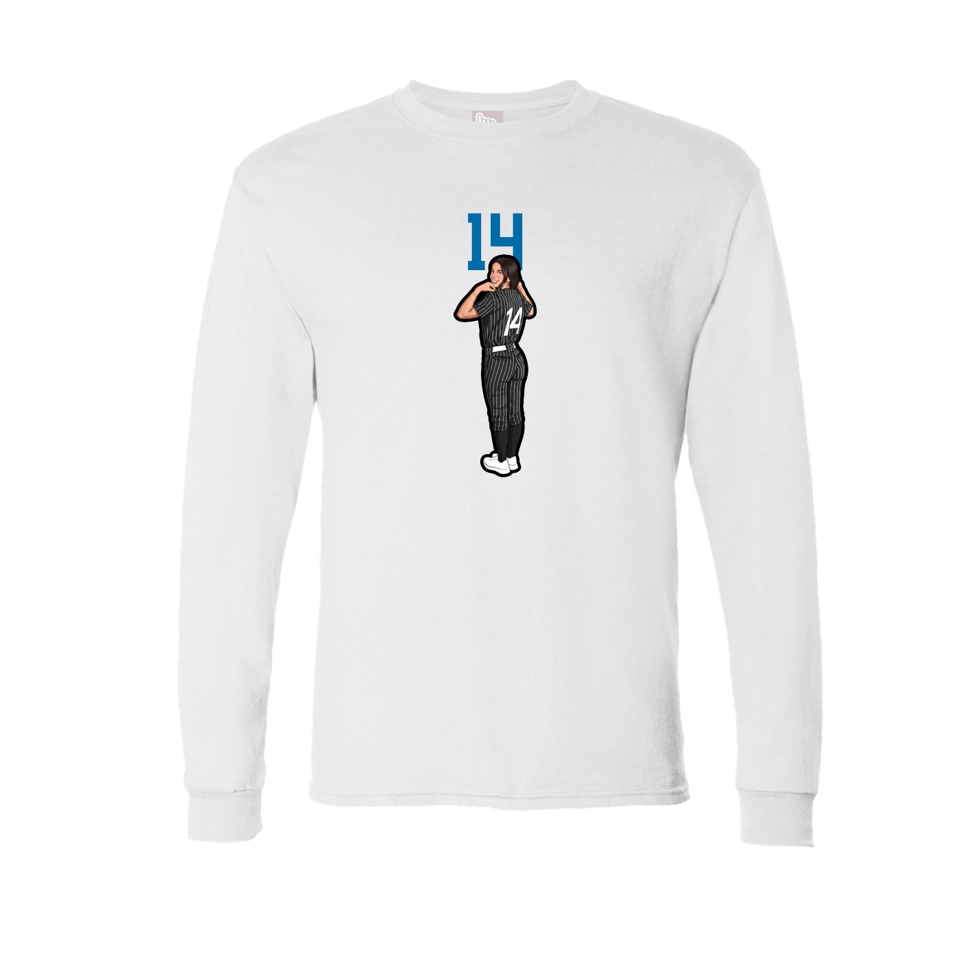 Long Sleeve Tee — Number Top in White