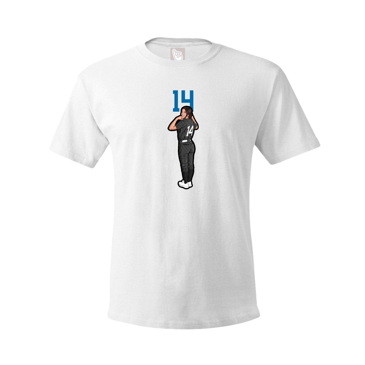 Youth Tee — Number Top in White
