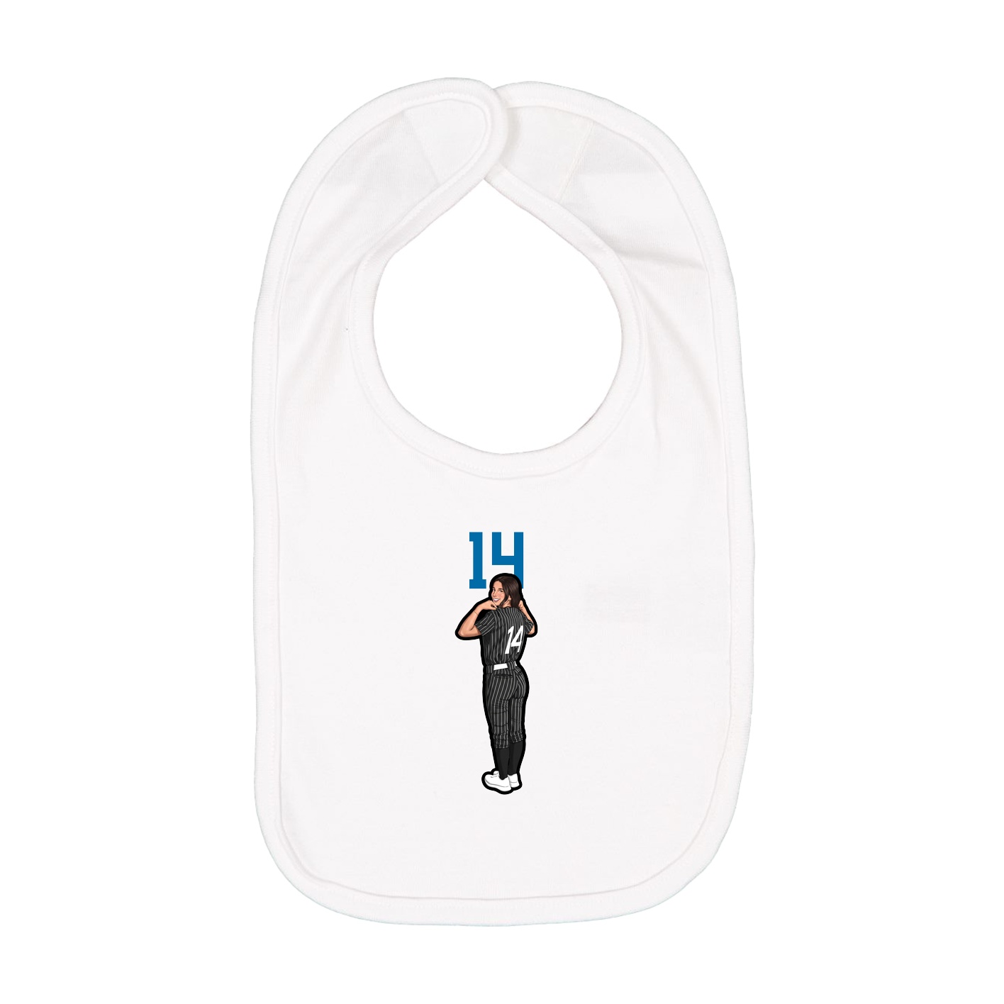 Infant Bib — Number Top in White