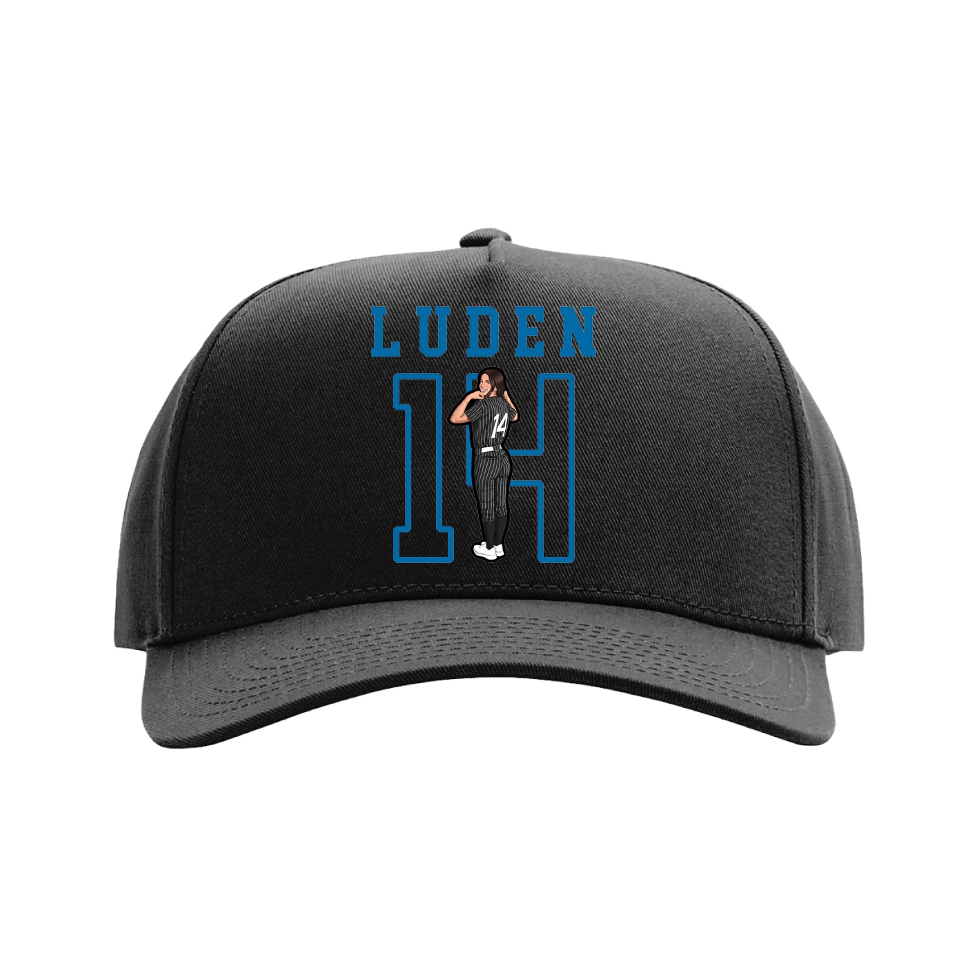 Full Fabric Five-Panel Champ Cap — Shirsey in Black