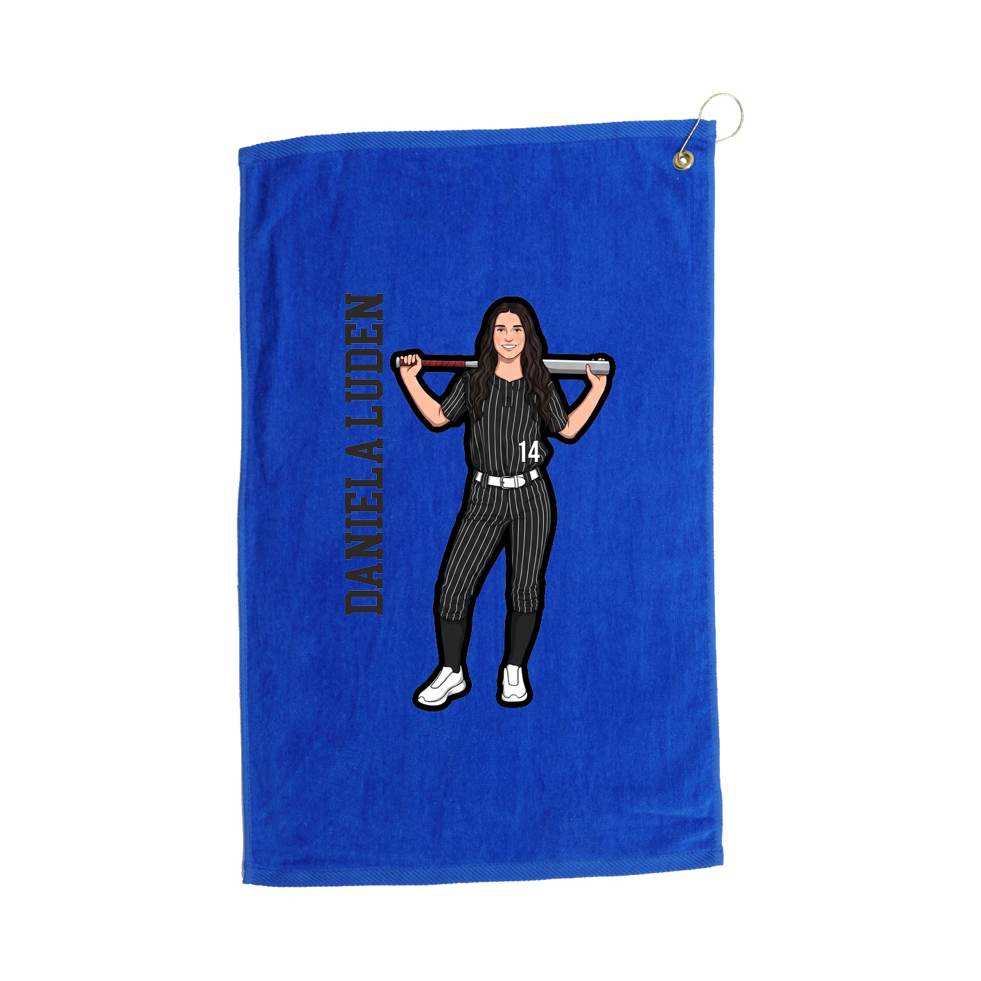 Golf Towel — Name Vertical in Royal
