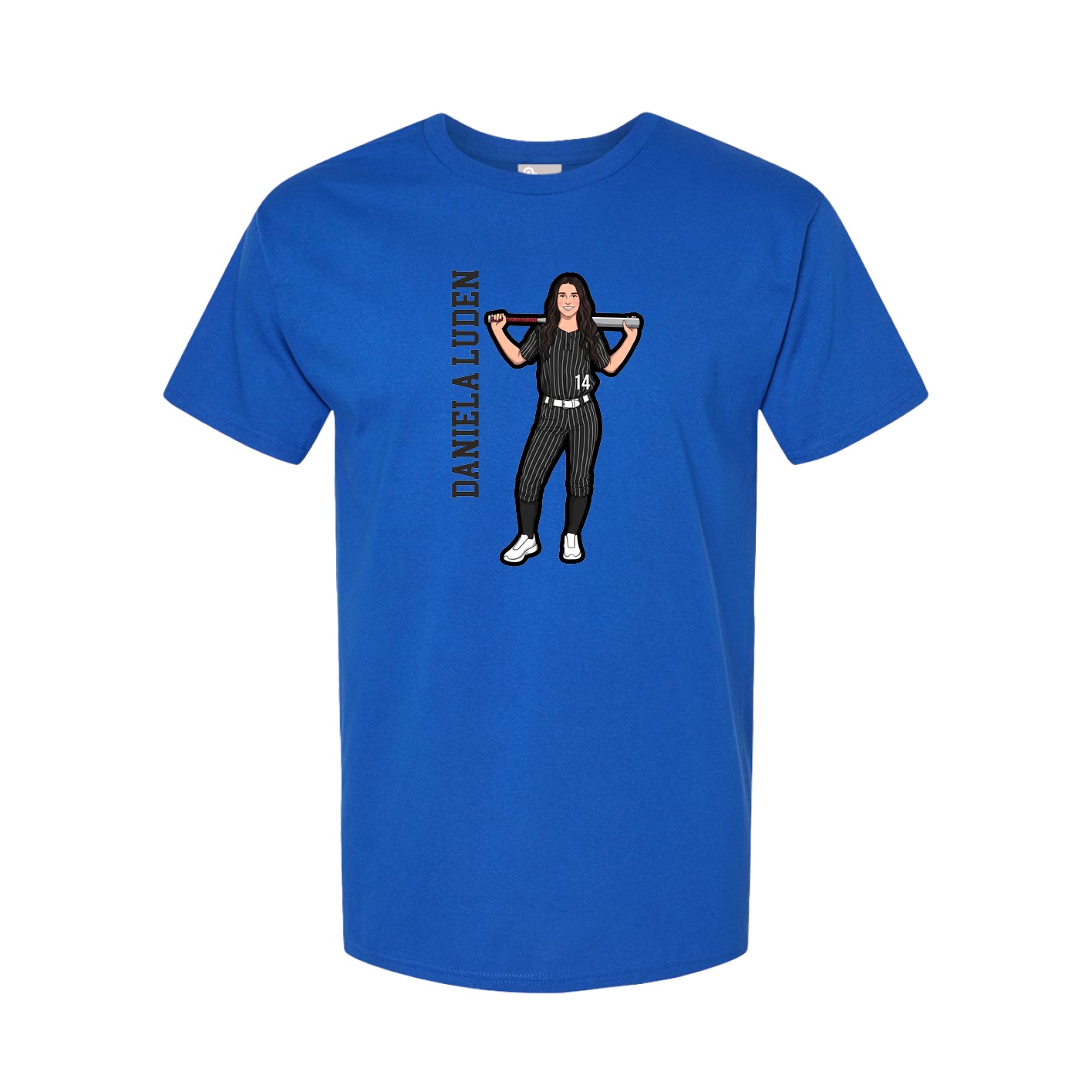 Youth Tee — Name Vertical in Royal