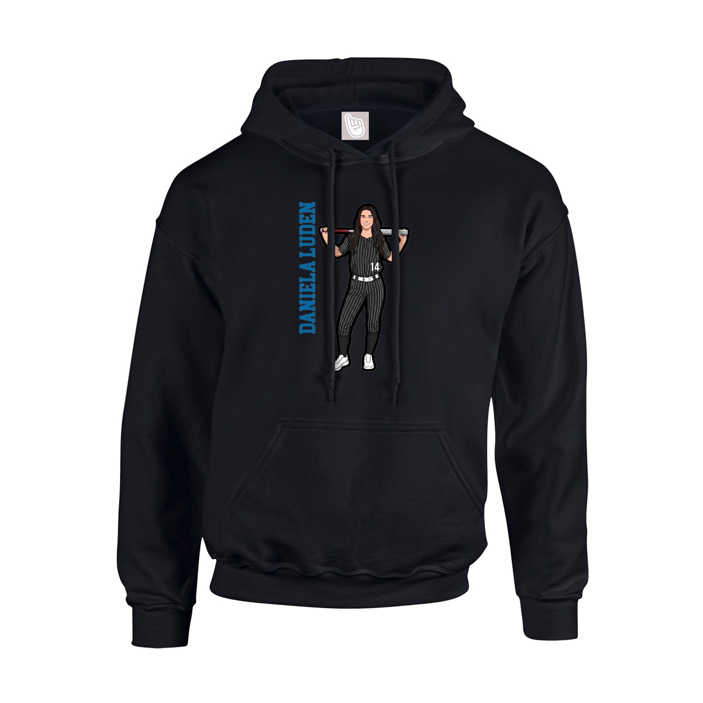 Hoodie — Name Vertical in Black
