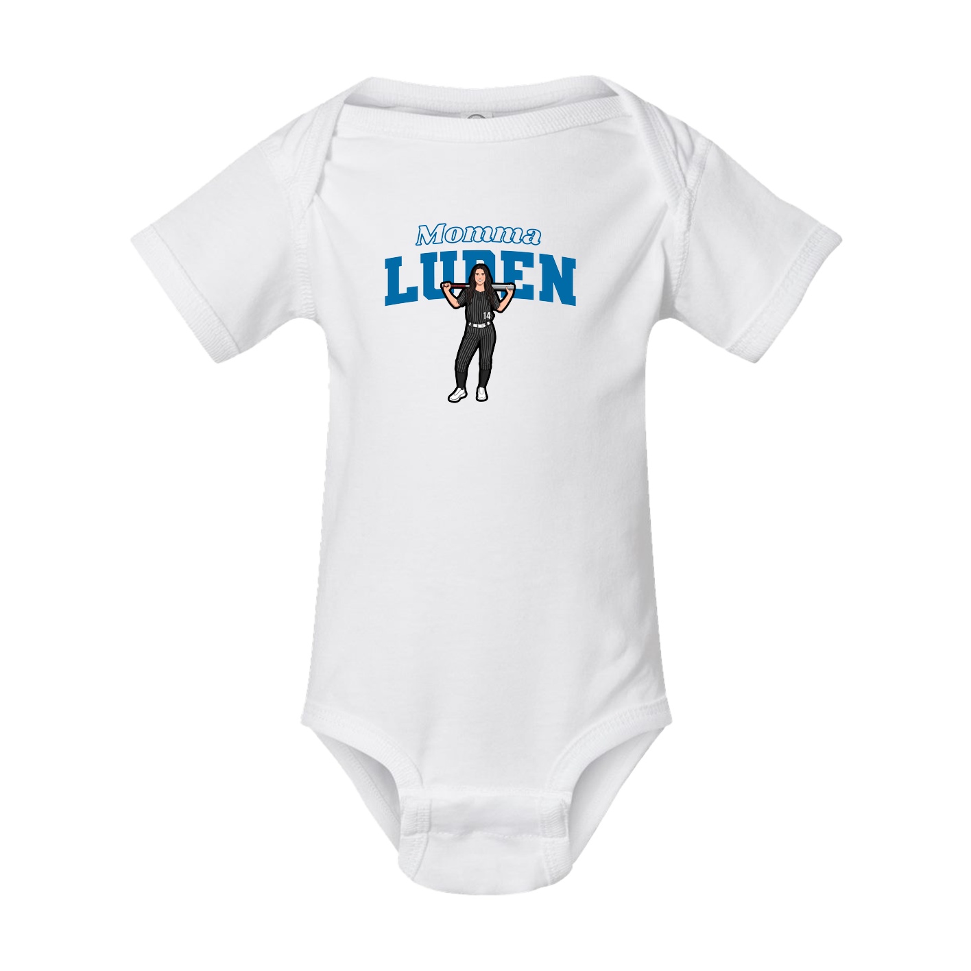 Baby Onesie — Mothers Day Block in White
