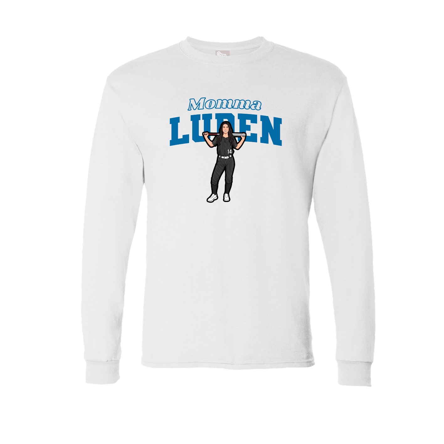 Long Sleeve Tee — Mothers Day Block in White