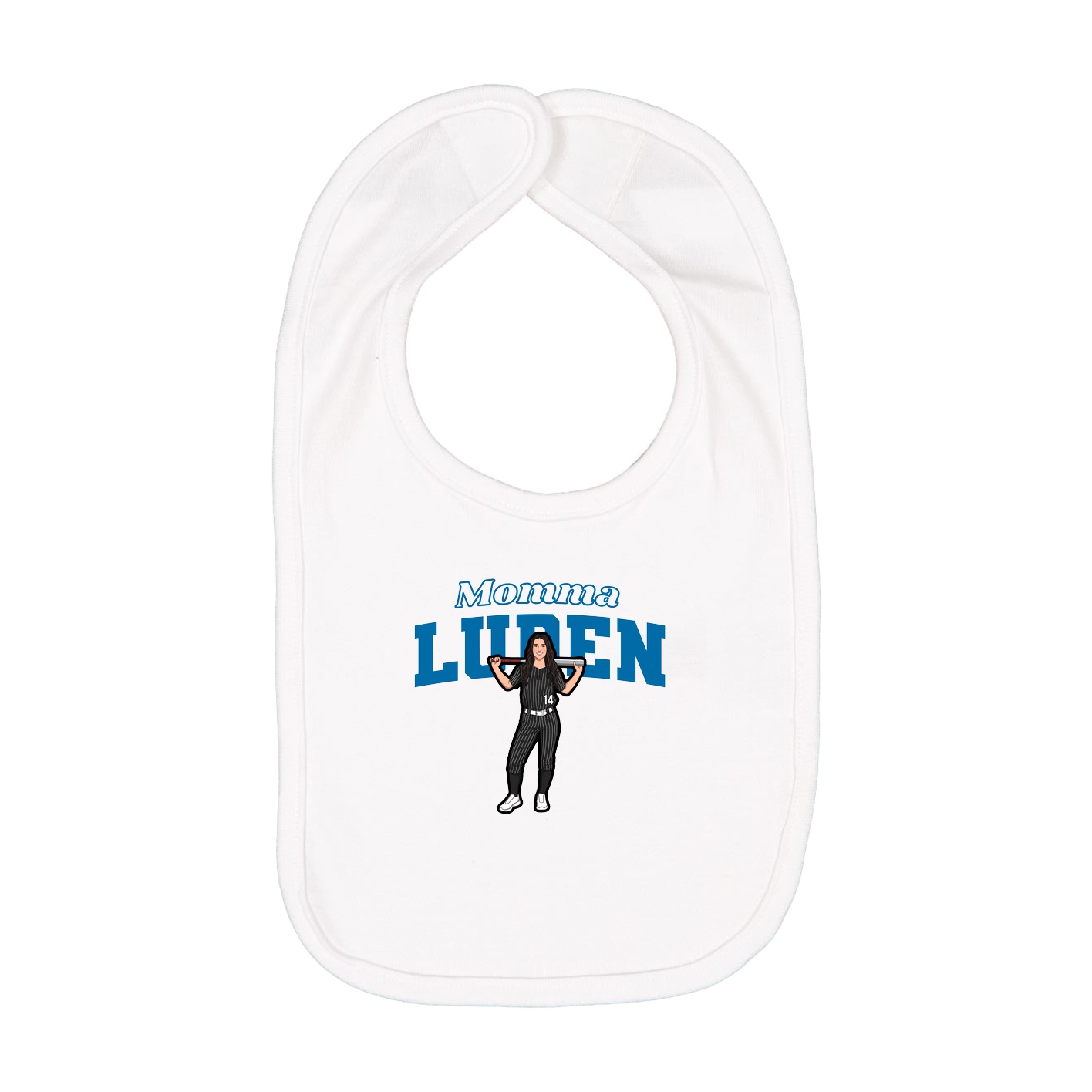 Infant Bib — Mothers Day Block in White