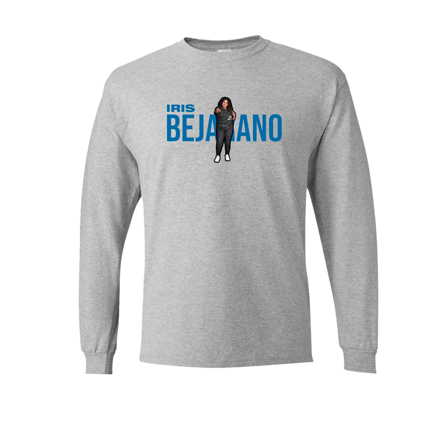 Long Sleeve Tee — Player Name in Grey