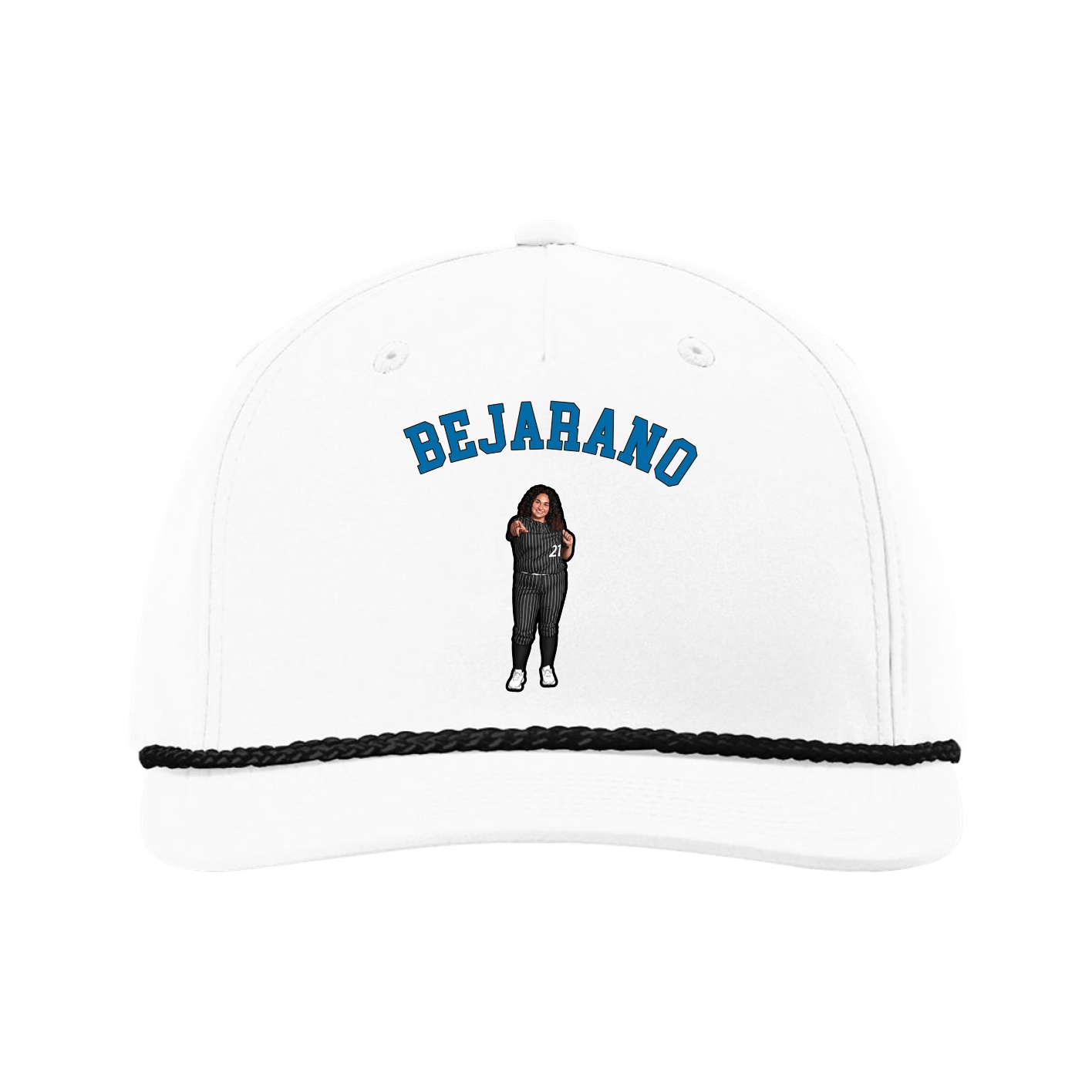 Five-Panel Classic Rope Cap — Shirsey Arch in White