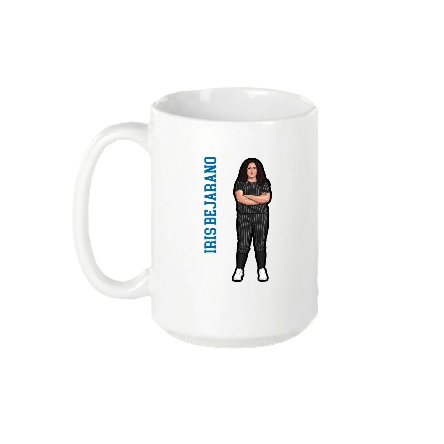 15oz Coffee Mug — Name Vertical in White