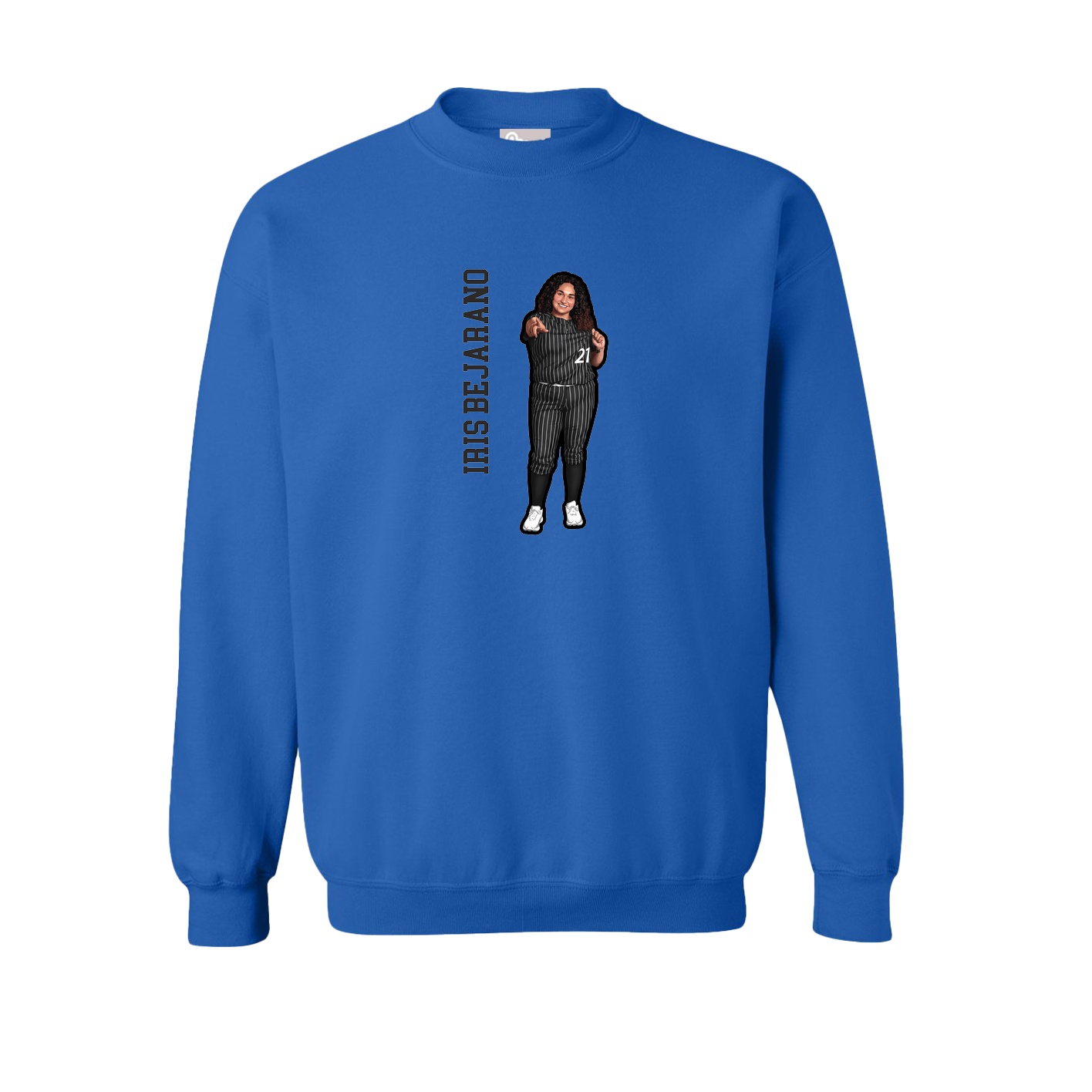 Fleece Crew — Name Vertical in Royal