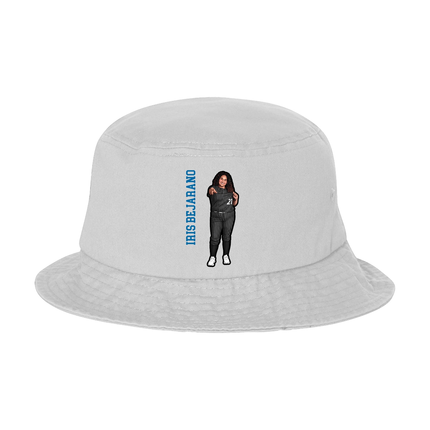 Bucket Cap — Name Vertical in White