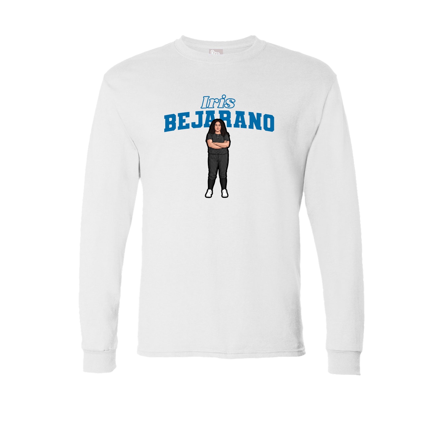Long Sleeve Tee — Name Arch in White