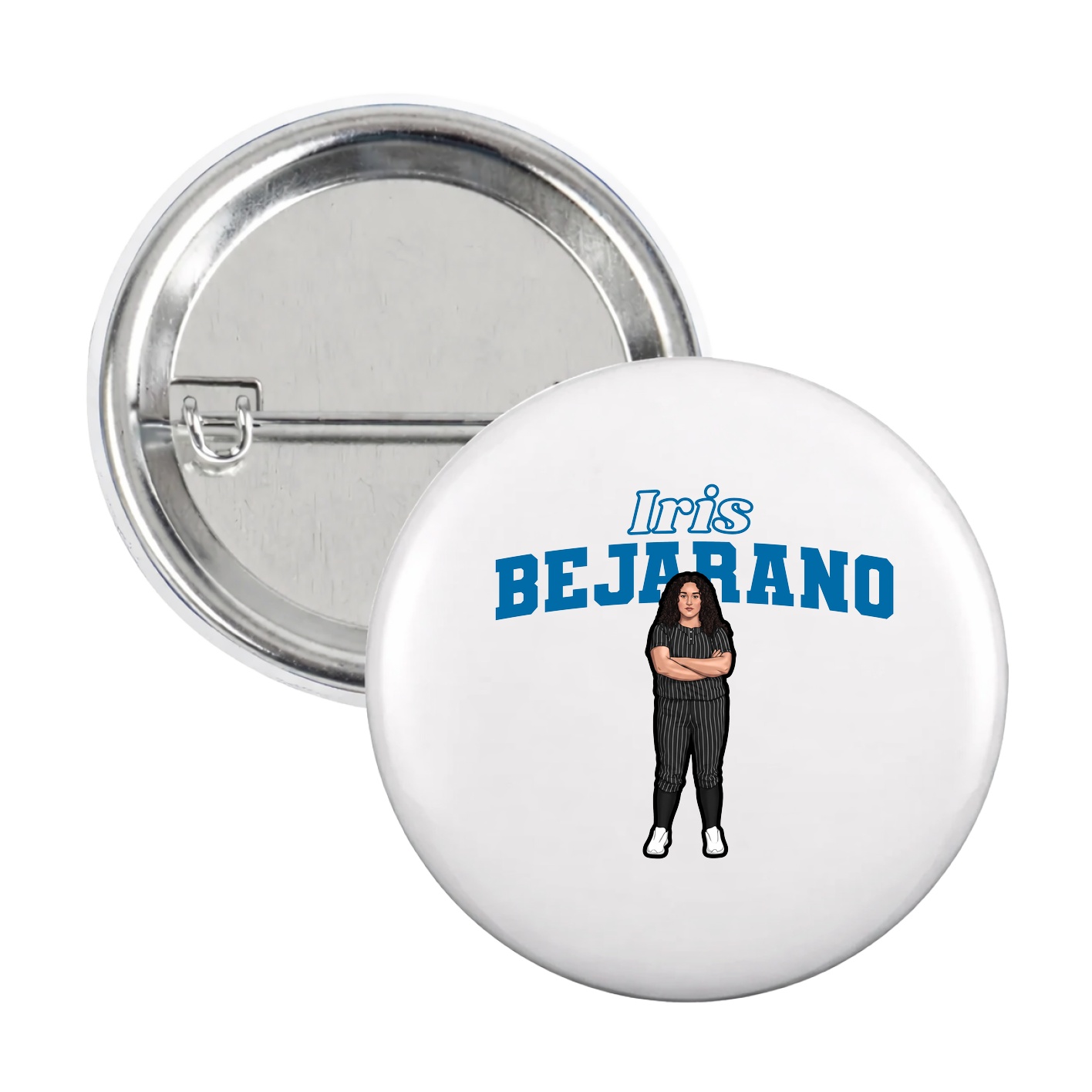 Game Day Button — Name Arch in White