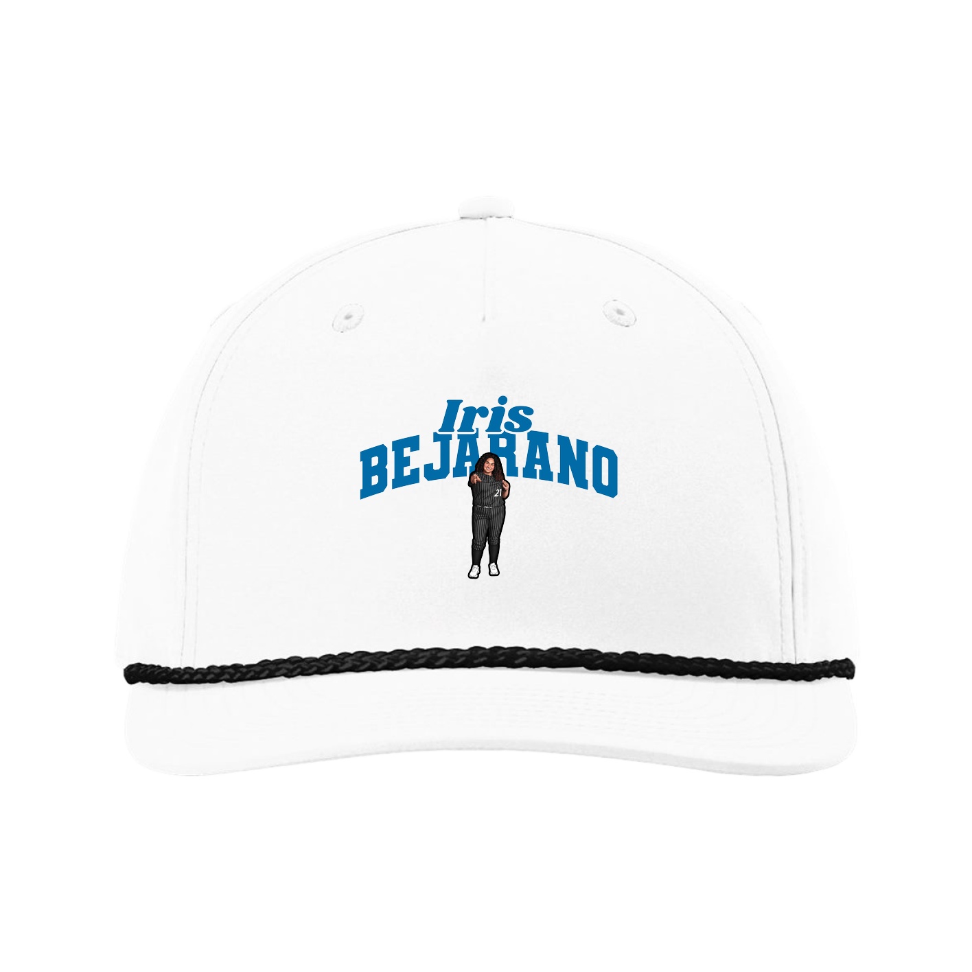 Five-Panel Classic Rope Cap — Signature Arch in White