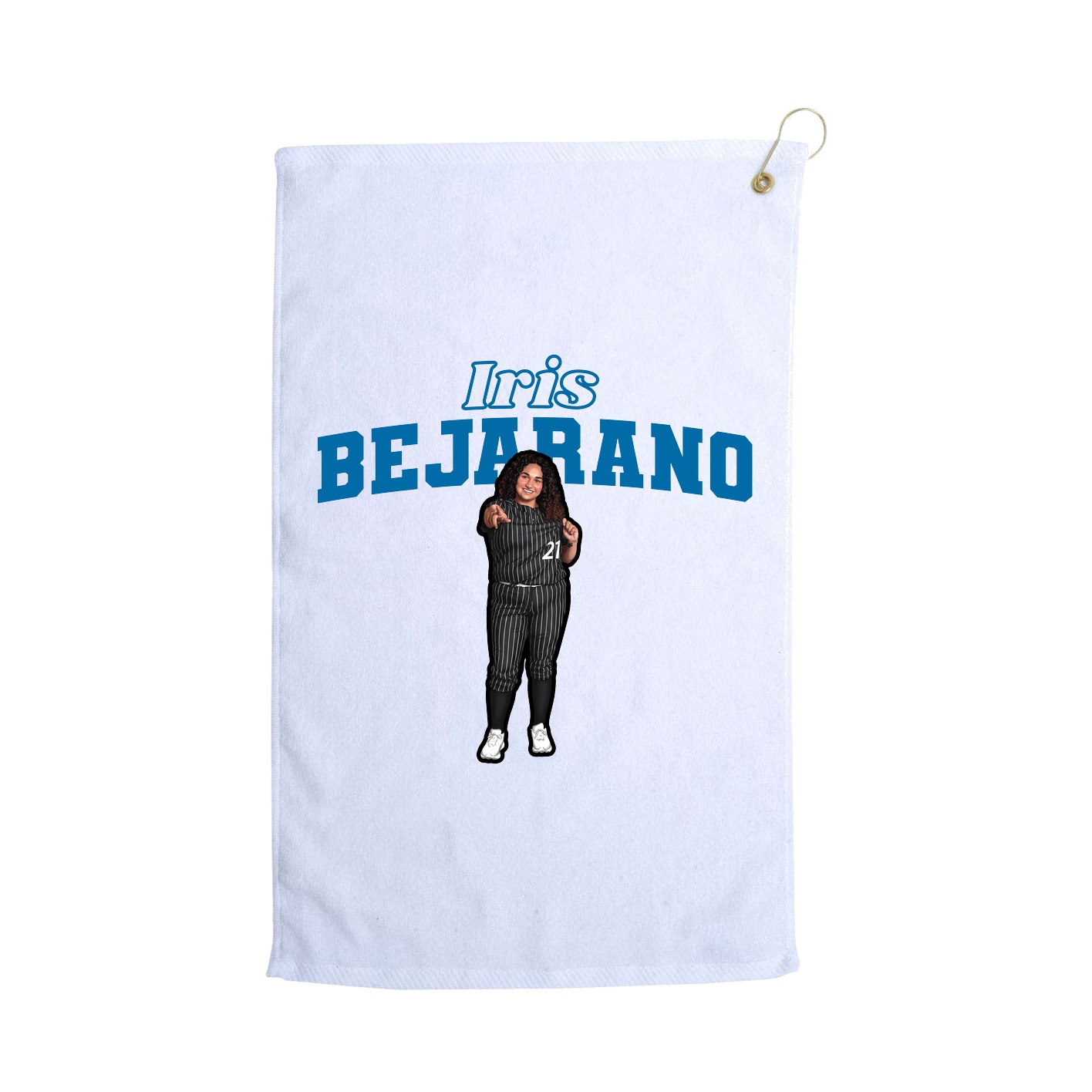 Golf Towel — Name Arch in White