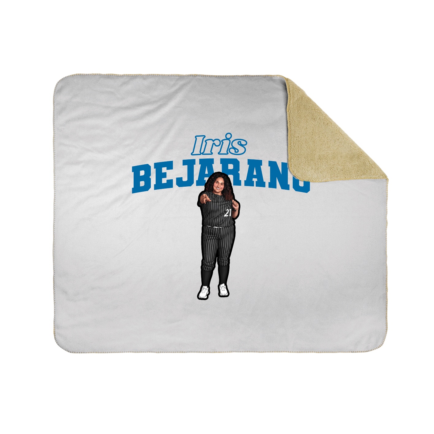 Throw Blanket — Name Arch in White