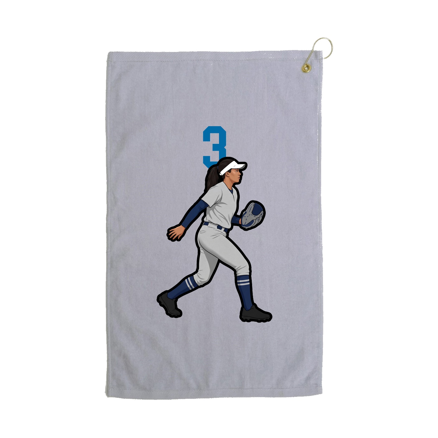 Golf Towel — Number Top in Grey