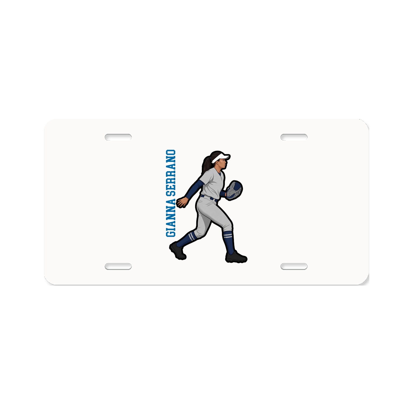 License Plate — Name Vertical in Classic