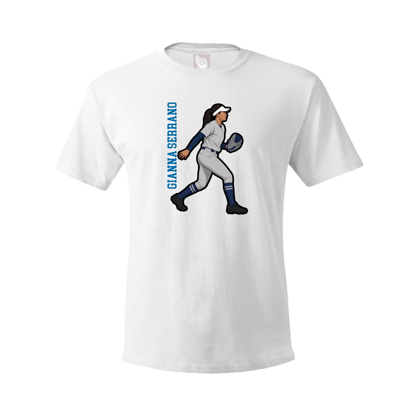 Youth Tee — Name Vertical in White