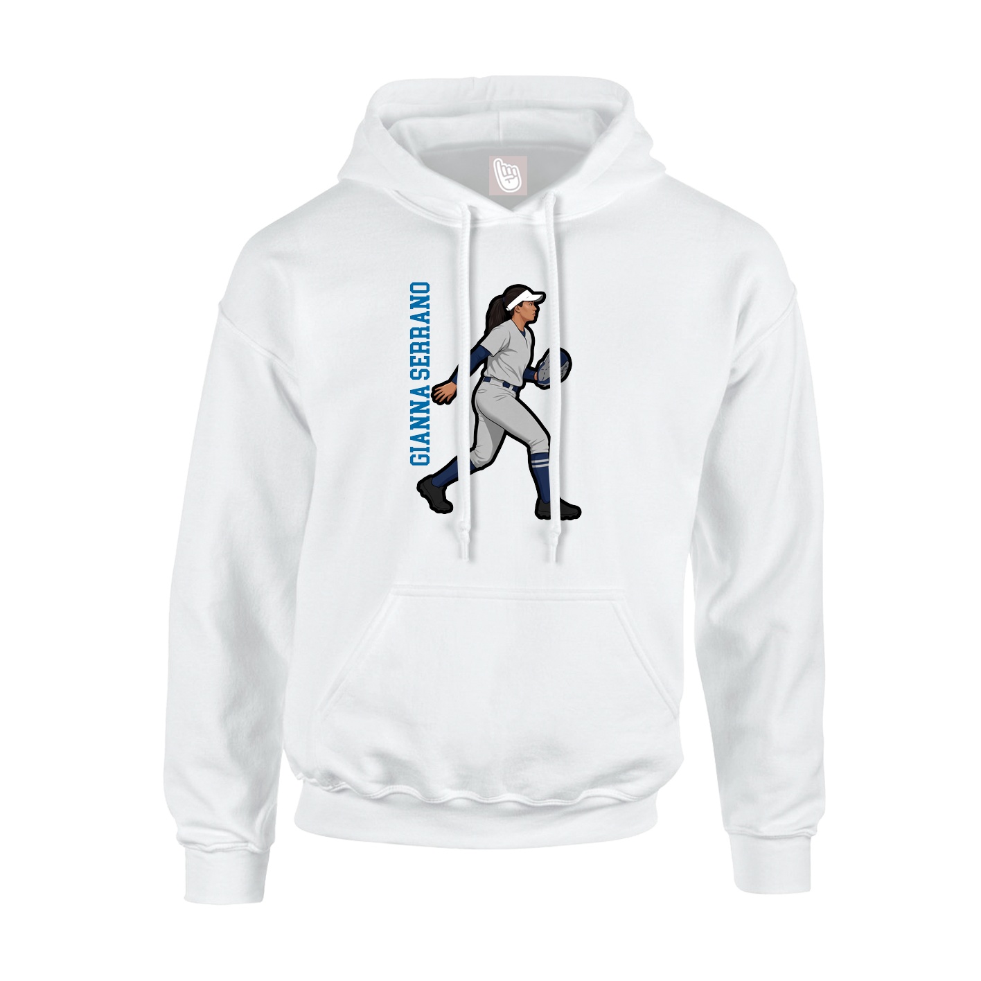 Hoodie — Name Vertical in White