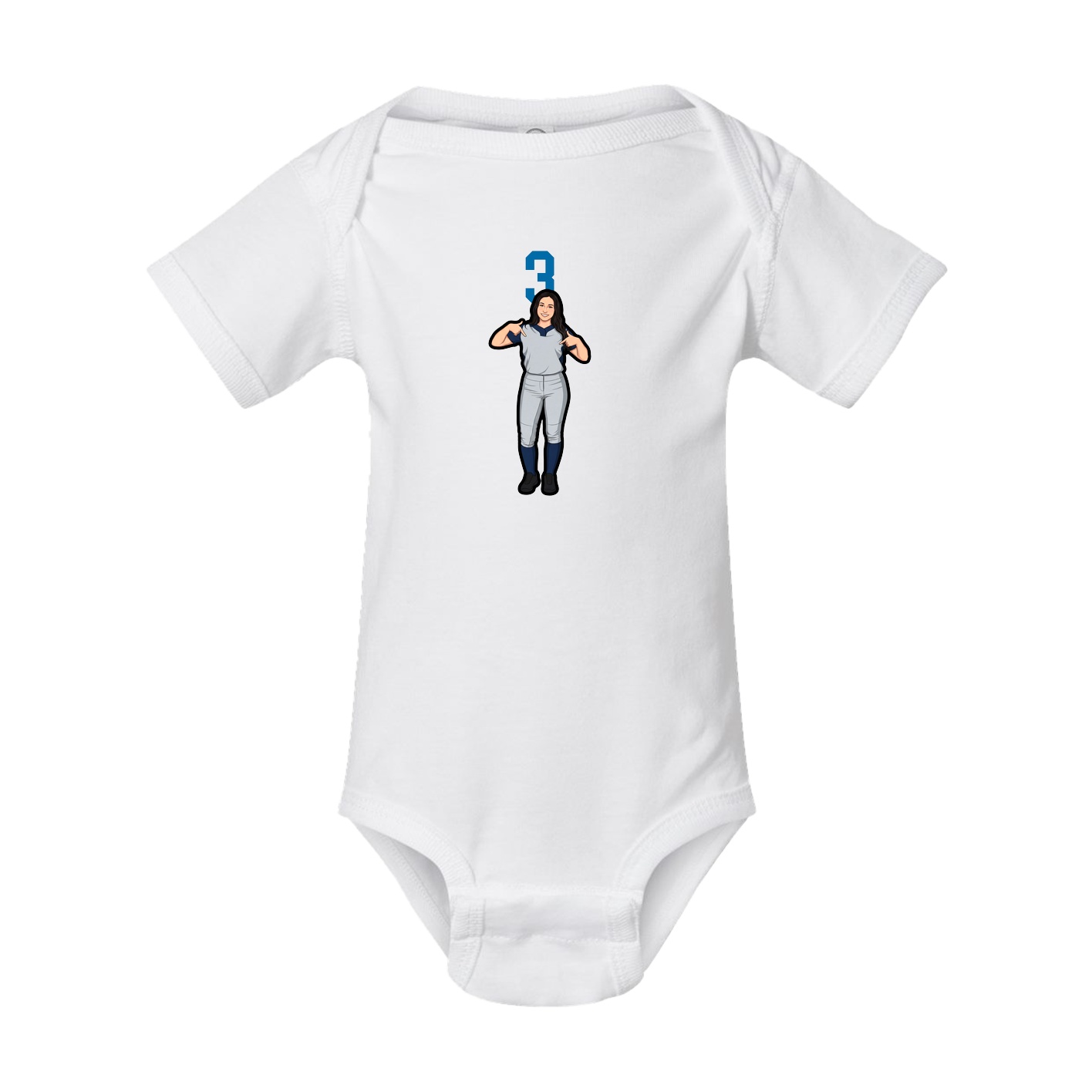 Baby Onesie — Number Top in White