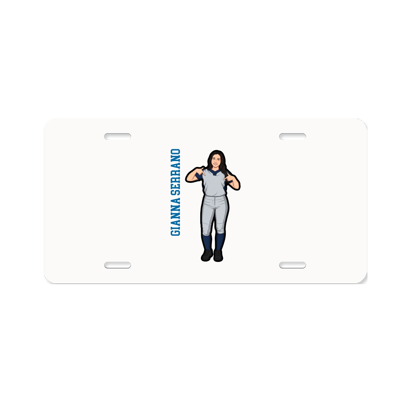License Plate — Name Vertical in Classic
